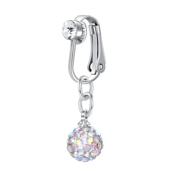 Fake piercing za popek z bleščečo perlico 